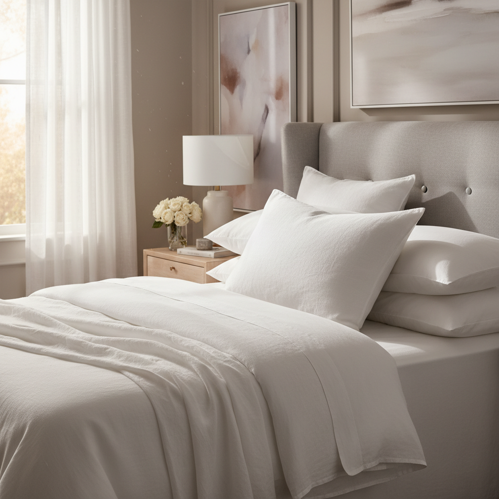 DreamNest™ Luxury Goose Down Pillow – Pinch Pleat Design, Standard/Queen/King