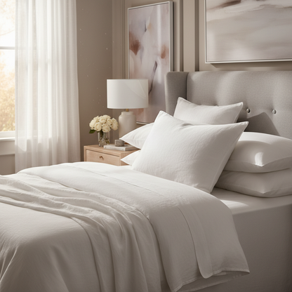 DreamNest™ Luxury Goose Down Pillow – Pinch Pleat Design, Standard/Queen/King