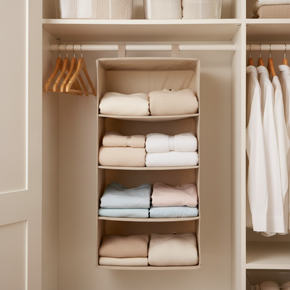 ClosetMax™ Foldable Hanging Closet Organizer – Multi-Tier Storage for Sweaters, Coats & More